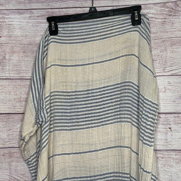 prAna Fringe Cotton Blend Striped Winter Fall Preppy Classic Scarf Shawl - Picture 6 of 10